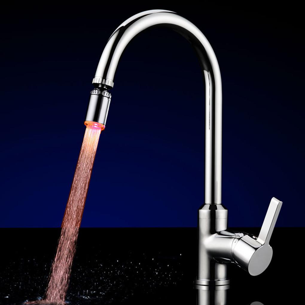 Temperature Control Sensitive LED Rotatable Water Faucet Light Water Color Changing Sink Tap