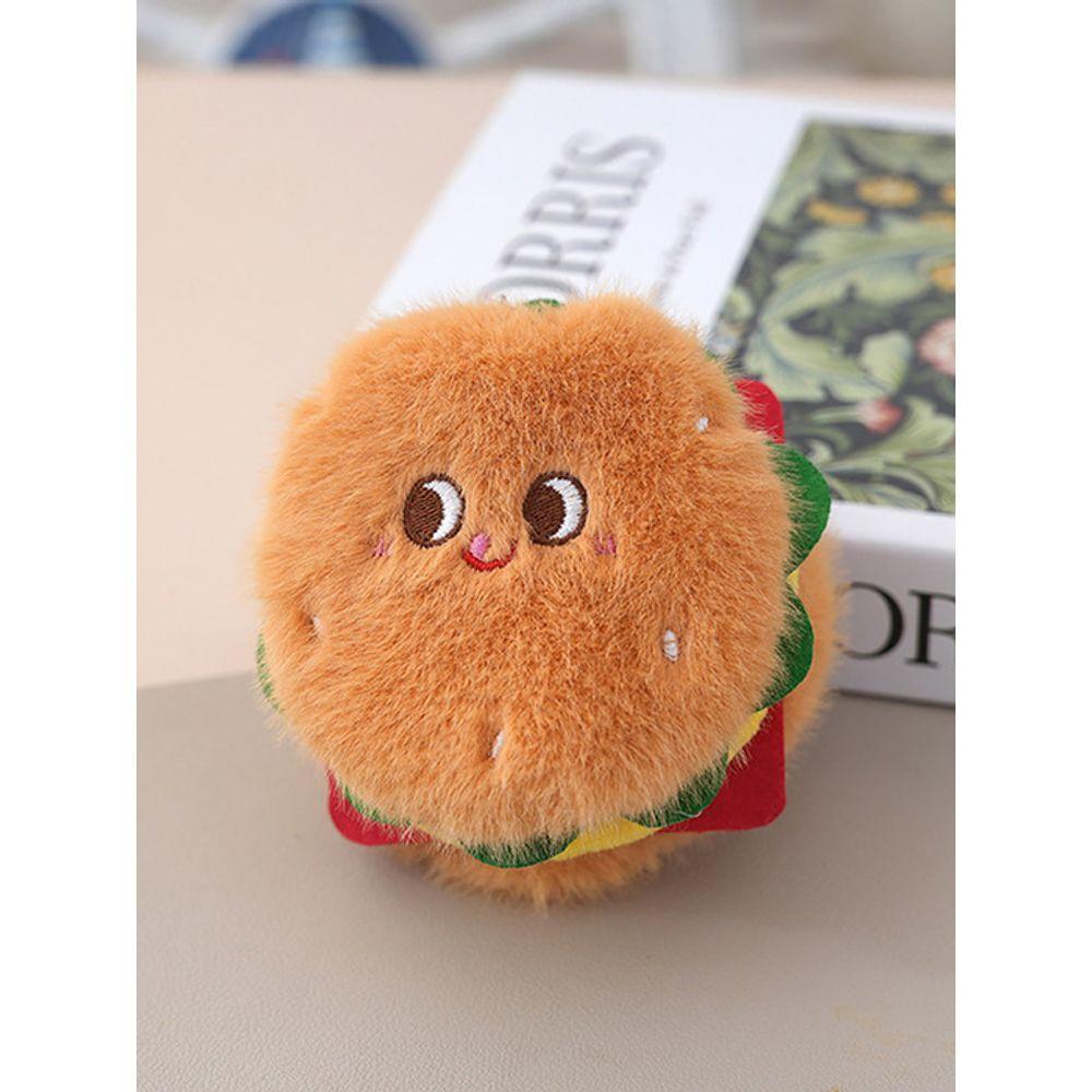 Briskstyle Hamburger Character Plush Bag Keychain Key Ring