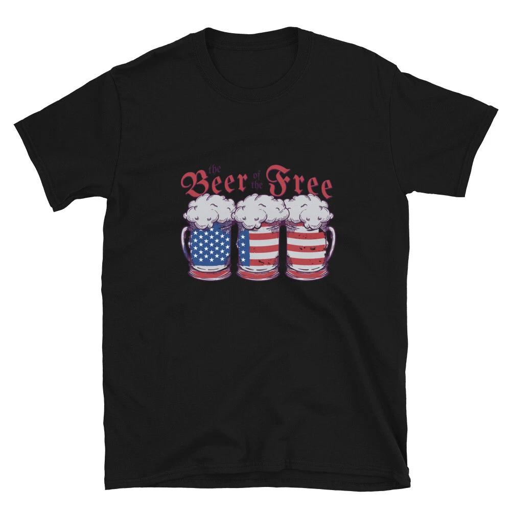 American USA Flag Beer T-Shirt S