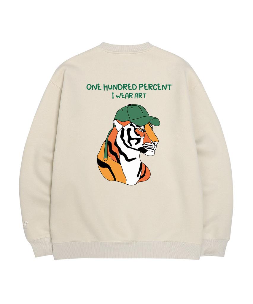 OHP Ohpxharmonia Bgreen Cap Tiger No.2 Fleece-Lined Sweatshirt