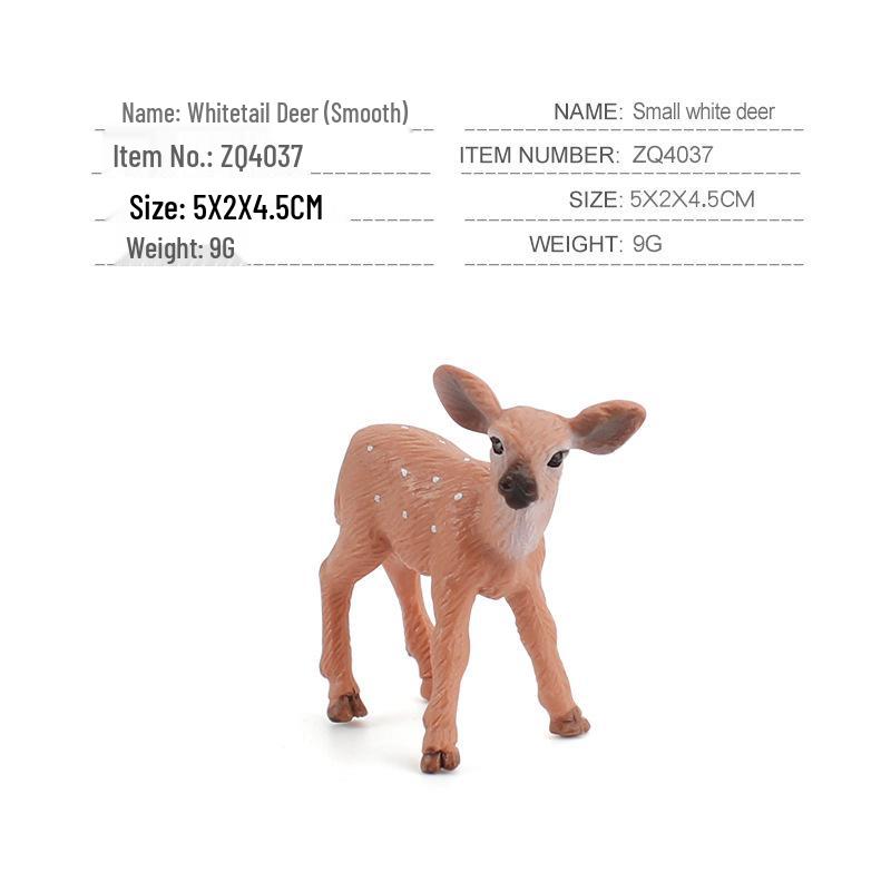 Children's Cognitive Forest Animal Deer Set: White-tailed Deer Fawn Ornaments & Figurines