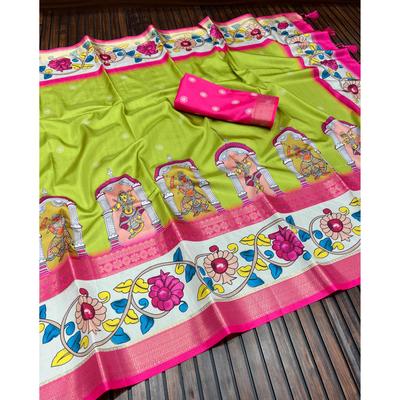 Reine weiche Lichi-Seide Original-Viskose dayebal jari weben Jaqucard-Bordüre Ultra HD hohe Qualität 3D-Stift kalam kari Druck Pallu