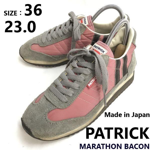 

USED/PATRICK MARATHON BACON running shoes women 36 23 gray pink Japan