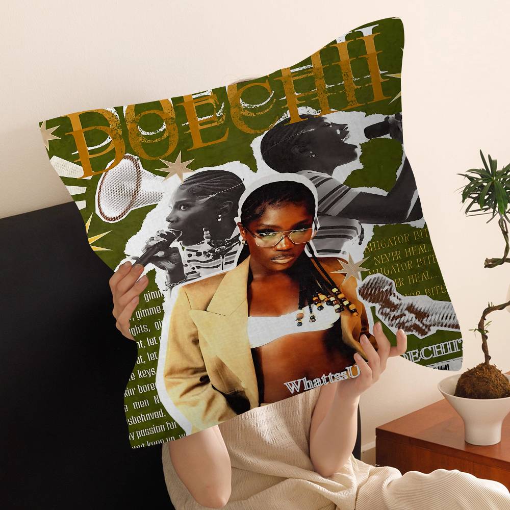 Rapper DDoechii Personalized Pillow Dust Cover Bedroom Kids Party Decoration Pillowcase Birthday Children Gift