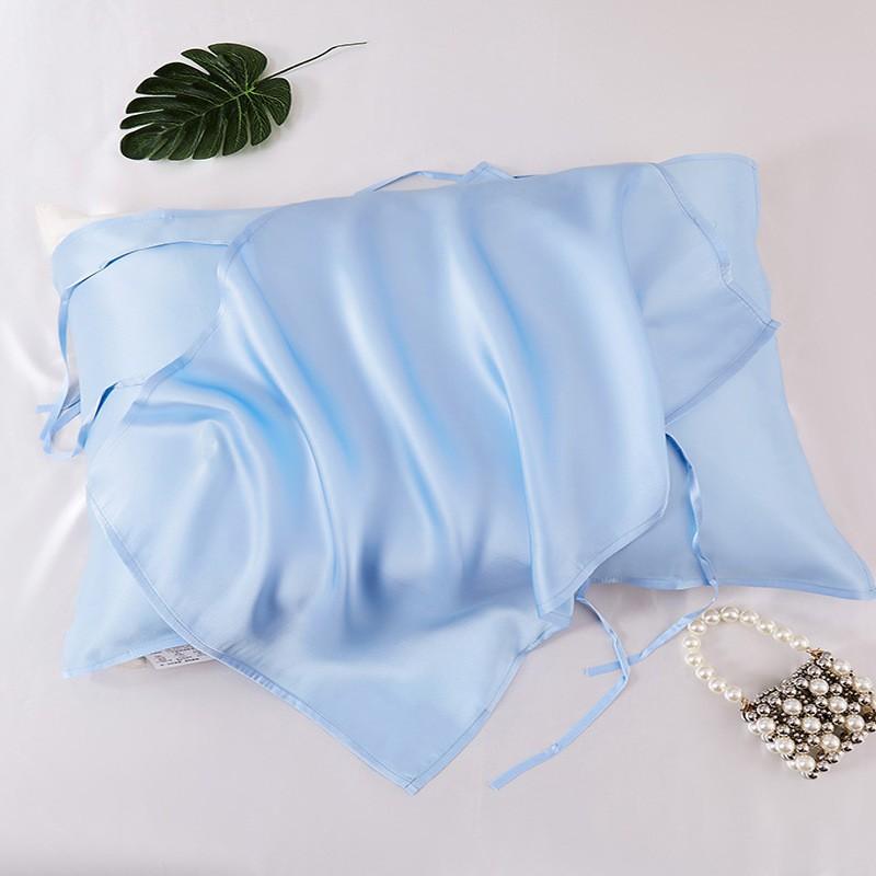 100% Pure Mulberry Silk Pillowcase With Tie - Soft Breathable Sleep Accessory Sensitive Skin