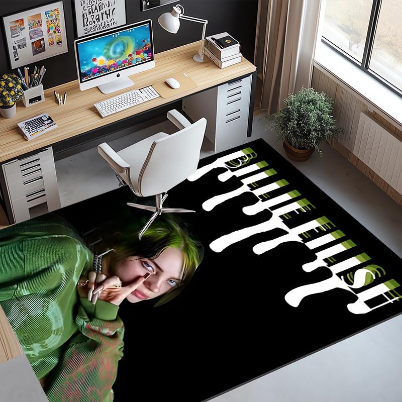 Billie Eilish Pattern Rug, Indoor/Outdoor Mat, for Picnic, Gameroom, Bedroom, Office, Living Room, Home Decor Carpet, Birthday Gift