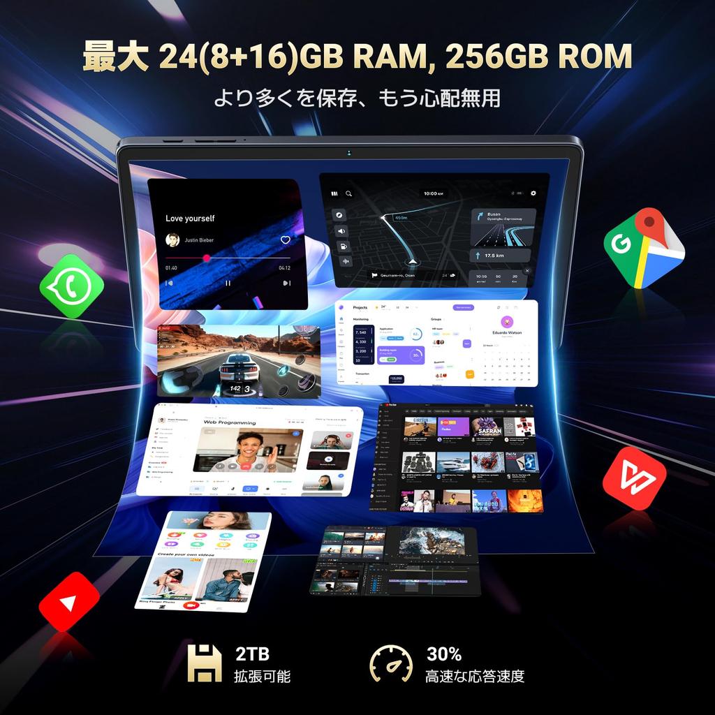 Enhanced Android 15 24GB RAM 256GB ROM Up To 1920x1200 FHD Large 8000mAh 18W Fast Widevine L1 T615 4G LTE WiFi 6 Face Recognition [2025 Edition]