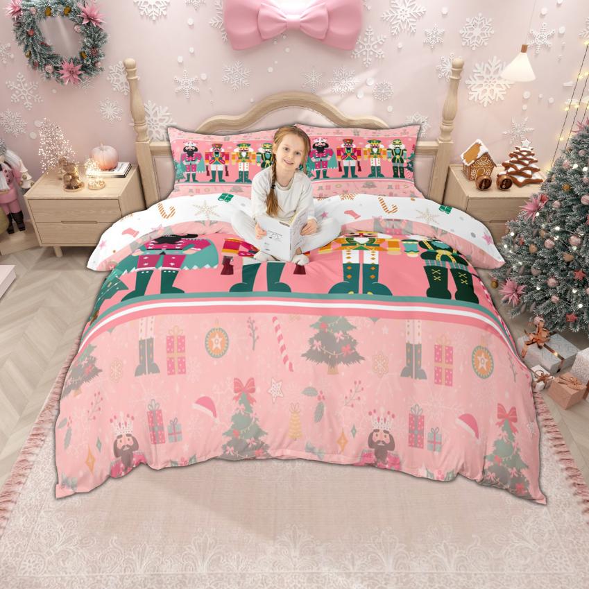 

Комплект пододеяльника Homewish Kids «Щелкунчик» 2шт/3шт для девочек и мальчиков, Рождественское постельное белье, Постельный комплект с принтом «Рождественская елка» DE XS 100x135cm 2pcs&set