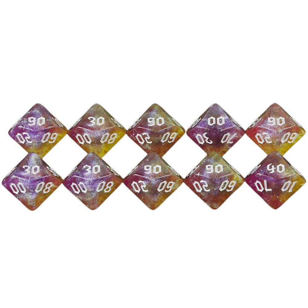 10PCS Polyhedral Dice D10(00-90) DND Dice Set for DNDGame RPG Board Game Accessories Hobbies Holiday Gift