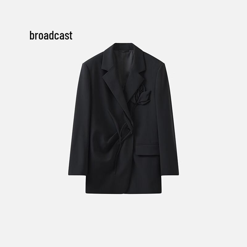 

Broadcast Structured Floral Pleat Design Casual Loose Suit Jacket M
