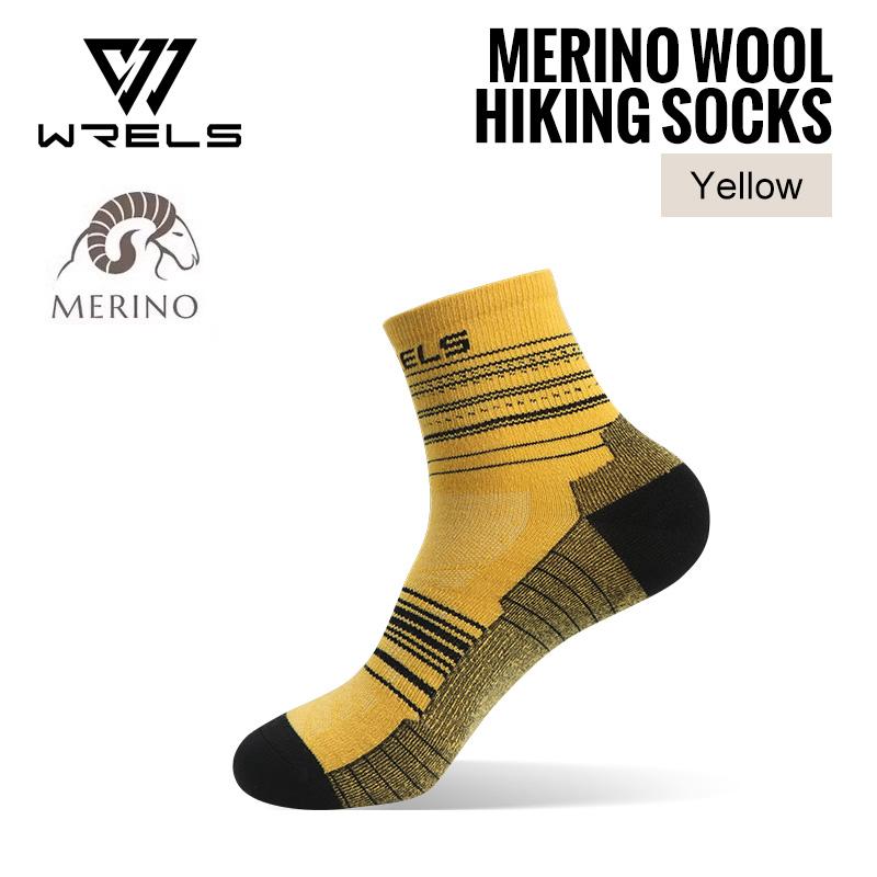 WRELS 1/3Pairs Merino Wool Running Socks Compression Support Thick Cushion Wool Socks For Running Hiking Moisture Wicking Socks