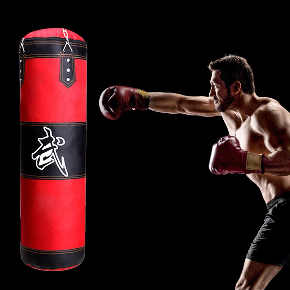 Bounce Back Sandbag Haing Pressure Relief Martial Arts Boxing Bag with Metal Chain Hook Resist-Hitting Foldable Sports Equipment