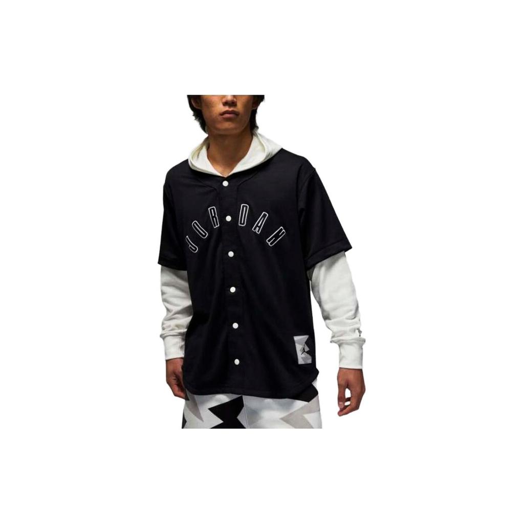 Jordan Logo Letter Print Colorblock Casual Hooded Jacket Men Jackets Black FB7035-010