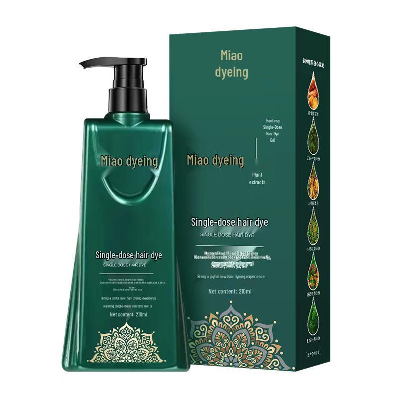 Hanfeng Miao Plant-Based Hair Dye Cream - Non-Damaging, Ammonia-Free, Gray Coverage, Gentle Scent.