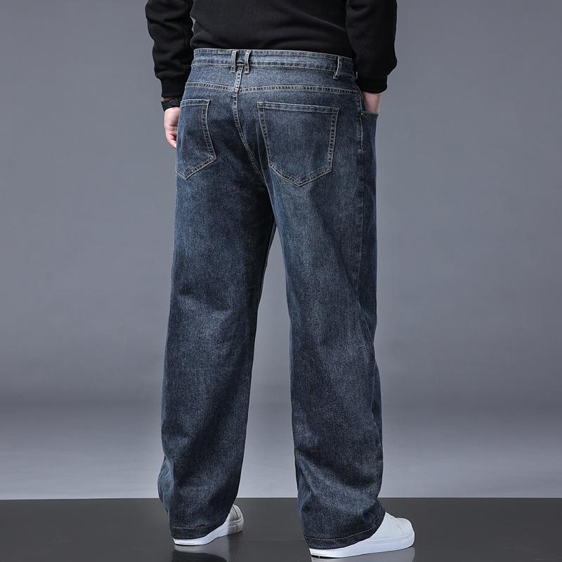 Rechte Oversized Heren Jeans Herfst Losse Pasvorm Wijde Pijp Broeken Heren Veelzijdige Middenleeftijd Business Casual Broeken