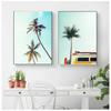 Pittura su Tela Paesaggio Vintage Tavola da Surf Palme Furgone da Surf Poster di Viaggio Vacanza Stampa Arte Murale Immagini Per Decorazione Casa
