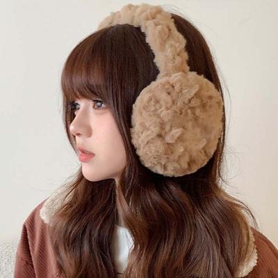 Windproof Solid Color Earmuffs Soft Winter Thicken Earflap Fashion Foldable Ear Cover  Women