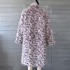 Faux Fur Leopard Print Long Overcoat Blazer Collar Womens Street Style Winter Outerwear