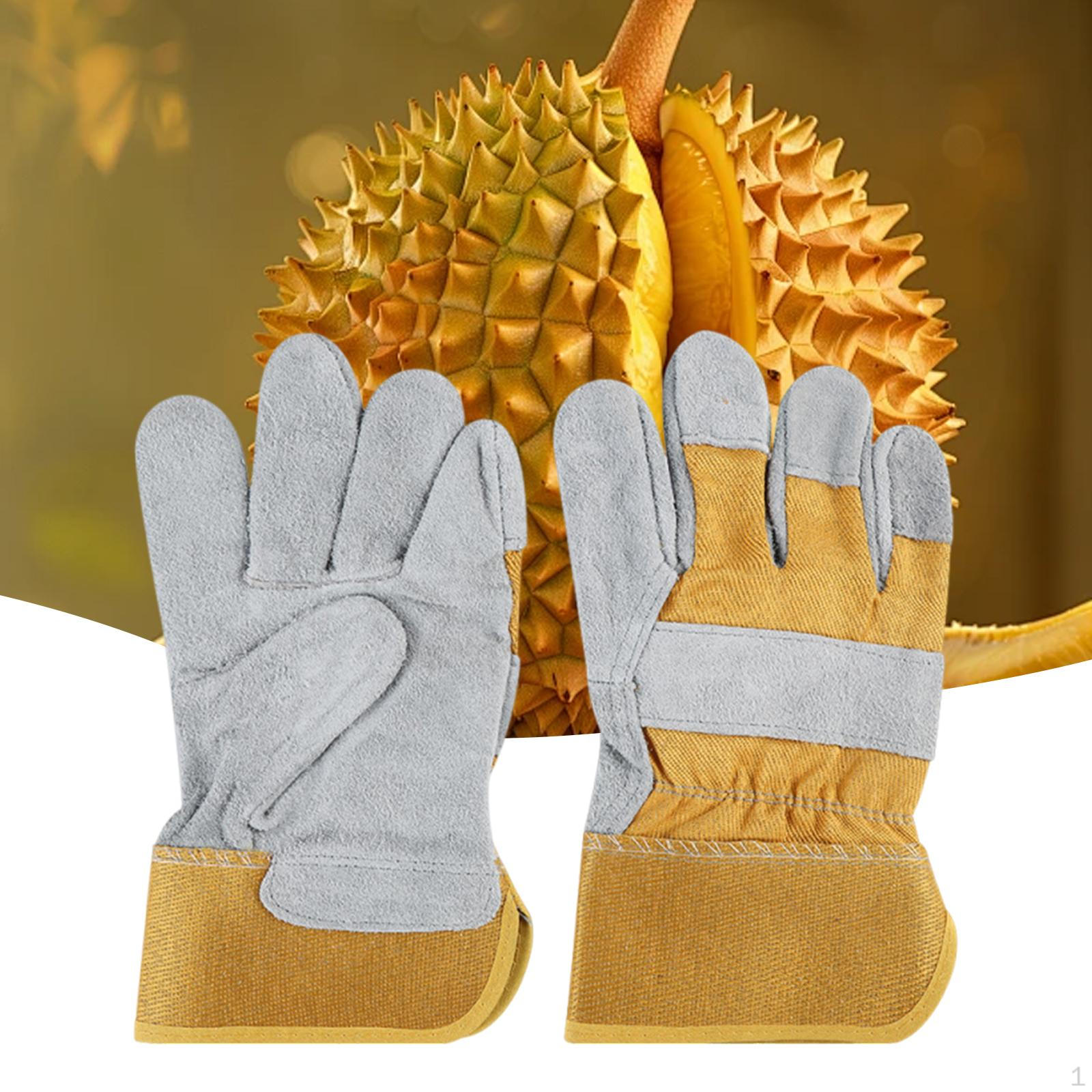 

Work Gloves Gardening Hand Protection Palm Protector for Farmhouse Yard Repairing Yellow and White