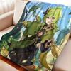 Cartoon Genshin Impact Collei Flannel Blanket Cover Warmth Soft Anime Blanket Multifunctional Decor Home Universal Blankets