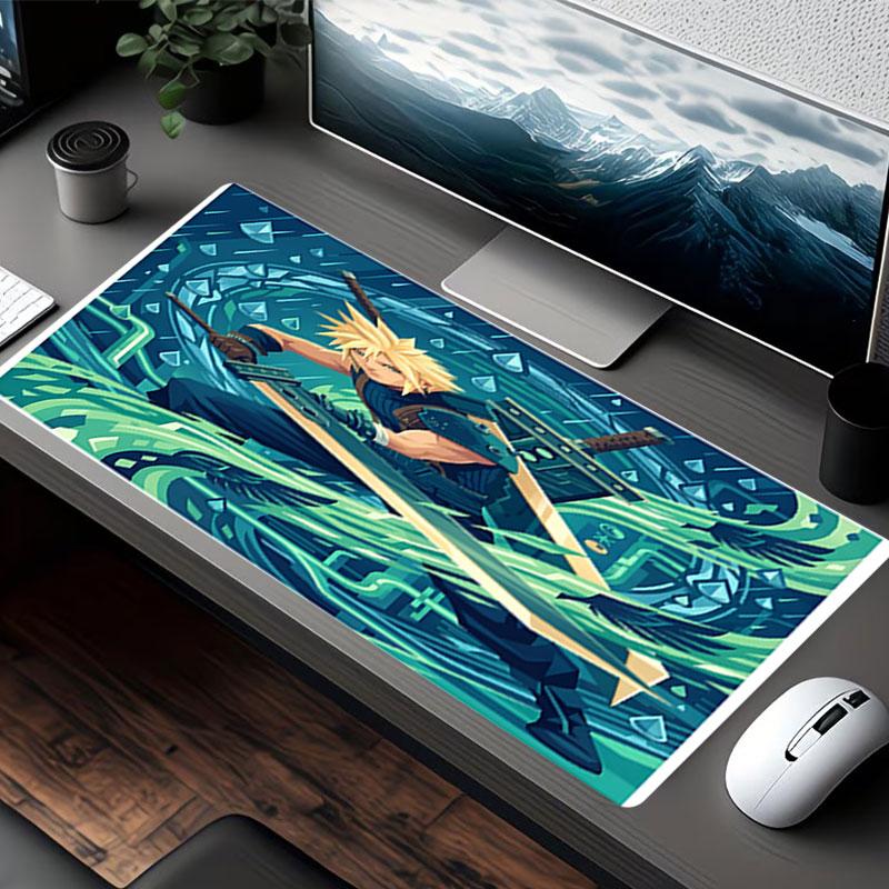 Final Fantasy Print Musematte, for Tastaturmatte Bærbar PC-matte for Kontor Hjemmebruk, Skrivebordsdekorasjon, Perfekt Bursdagsgave for Spillere