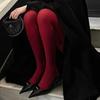 Song Hye-kyo Wine Red Matte Shaping Pantyhose – Micro-Compression, Non-See-Through, Spring/Autumn Leggings