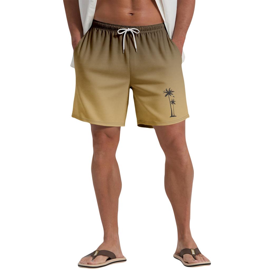 Hawaiian Plant Printed Men's Casual Beach Shorts