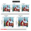 2pcs 2D flat printing Merry Christmas Popular Party Window Curtains Festive Red Church with Snow Scenery Versatile Polyester