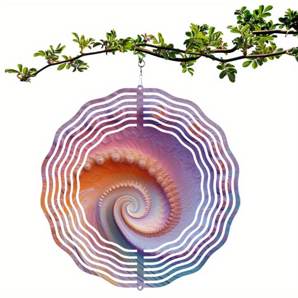 1pc 10-inch Metal Wind Spinner with 360° Hook, Artistic Rotating Wind Chime, Versatile Garden Hanging Decor for All Seasons, Ideal Gift for Friends