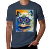 Cat With Blue Petals By Louis Wain Tshirt Urban Style Casual Short Sleeve Top