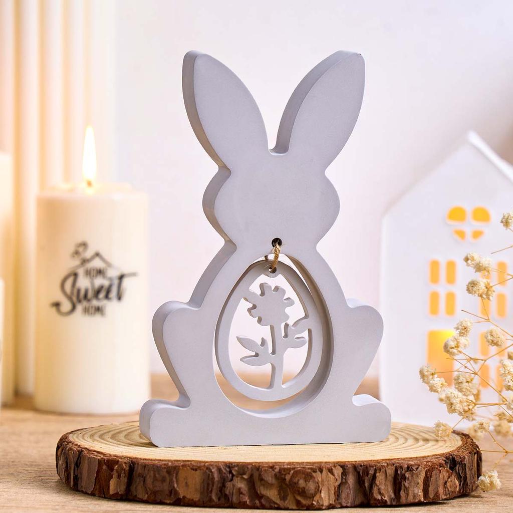 3D Rabbit Silicone Mold DIY Easter Mushroom Egg Hanging Pendant Craft Making Plaster Resin Casting Molds Home Dec Bunny Art Gift