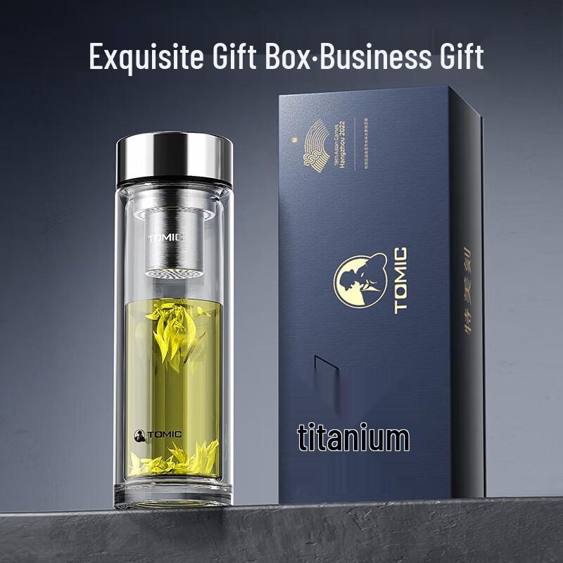 TAFUCO TOMIC Silver Ion Antibacterial Double-Layer Glass Tea Cup