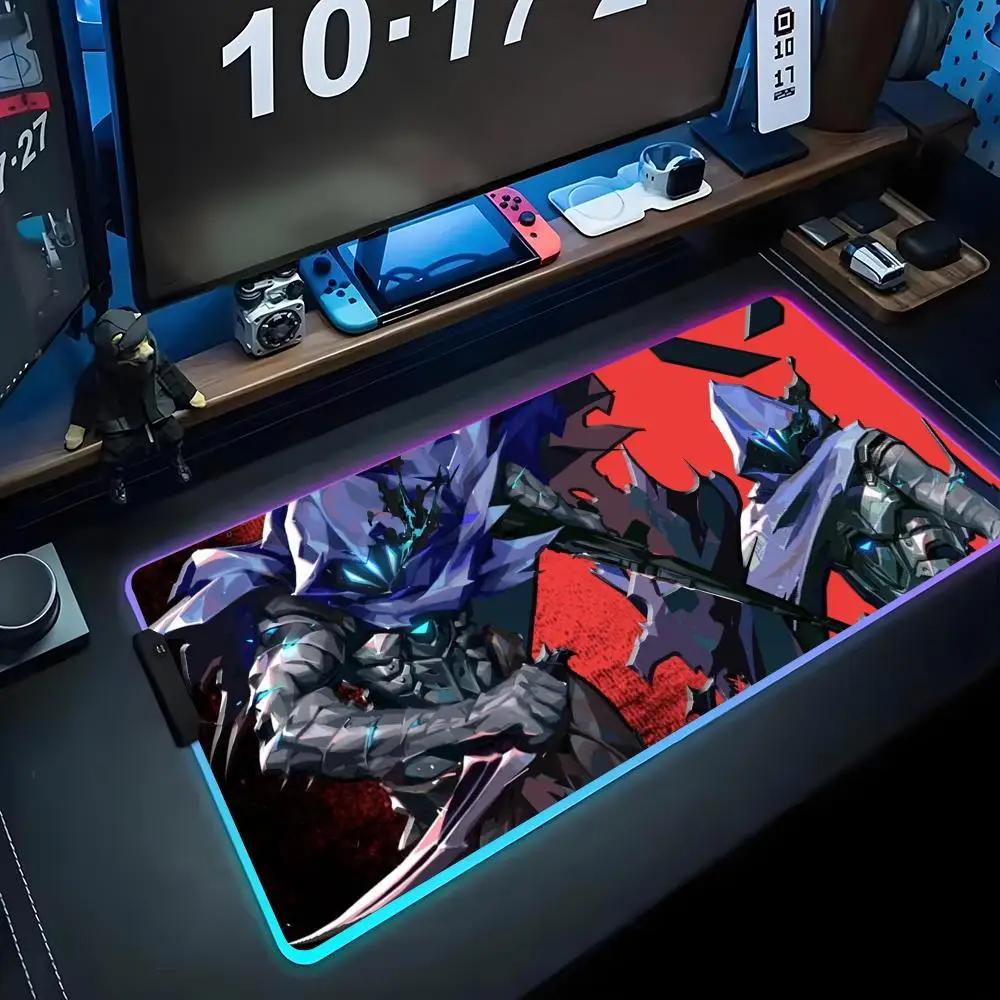 Omen valorant Mouse Pad RGB Mousepad da Gioco Grande Pad LED Tappetino da Scrivania per PC Tappetino Luminoso per Mouse Tappetini Grandi per Tastiera Tappeto da Tavolo Con