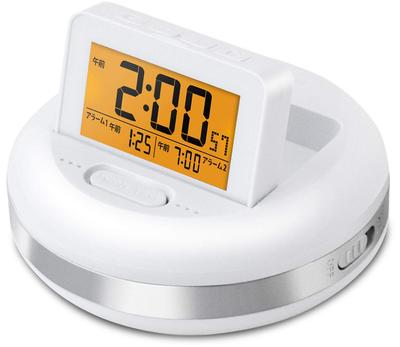 Alarm Buruburu Double Snooze Sticker Gift Clock, Vibrating, Crash, Alarm, Backlight, Function, Non-Retail Included, White, Present,