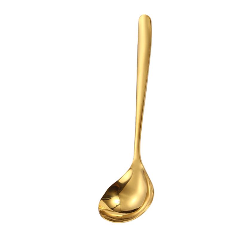 Large 304 Stainless Steel Ladle - Long Handle, Thick & Deep Design for Soup, Serving, Porridge, and Hot Pot.