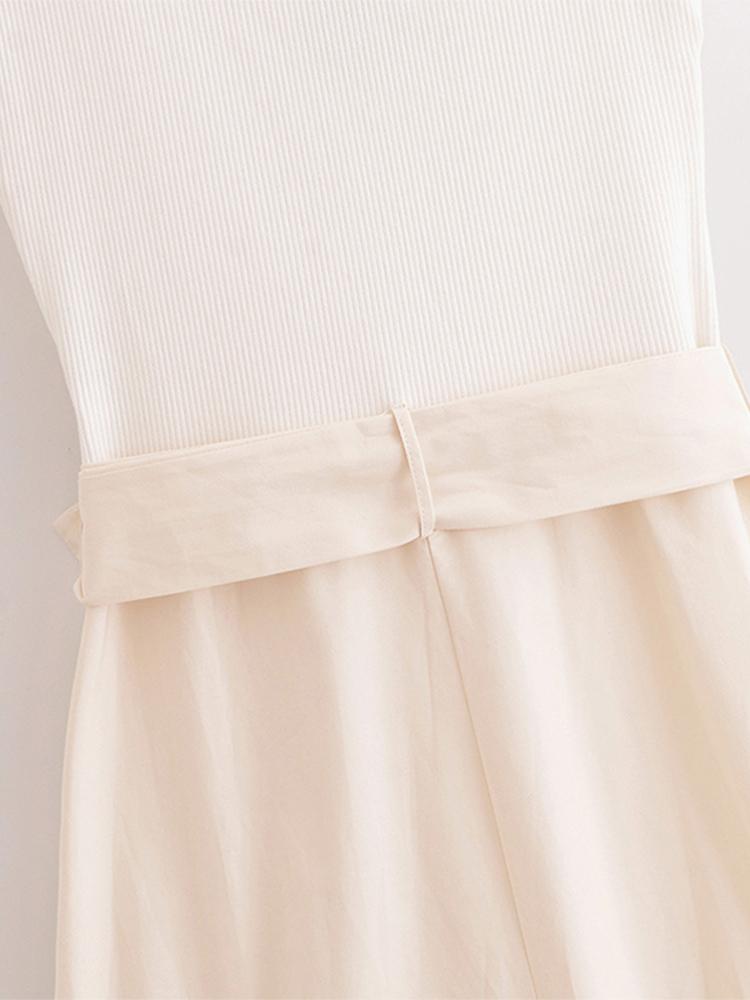 Лоскутное женское платье с поясом — фото 15