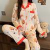 Idyllic Clouds Cotton Edge Princess Collar Pajamas Women'S Long Sleeves Trousers Homewear
