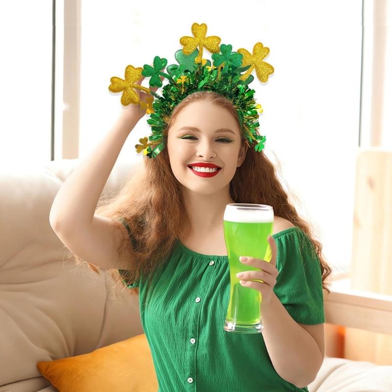 Festival Shamrock Striped Headband for Patrick's Day Ideal for Parties Decorations and Favors Headbands