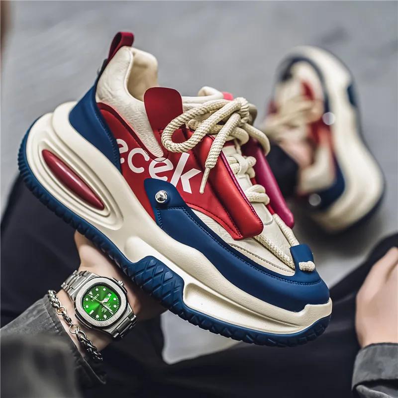 2025New Classic Men's Sneakers Fashion Versatile Casual Shoes Outdoor Thick Soled Wear Resistant Height Increasing Running Shoes