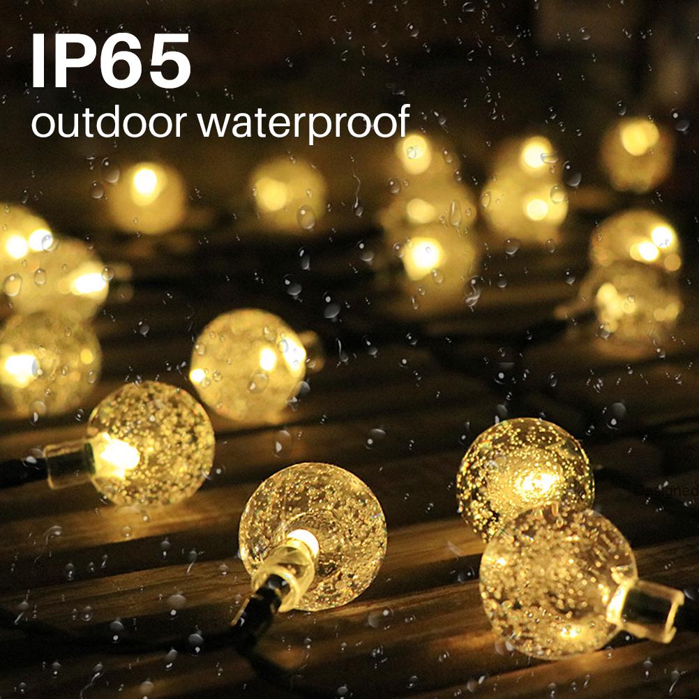 2 Pcs 50 LED 32FT Crystal Globe Solar String Lights Outdoor Waterproof Solar Lights with 8 Lighting