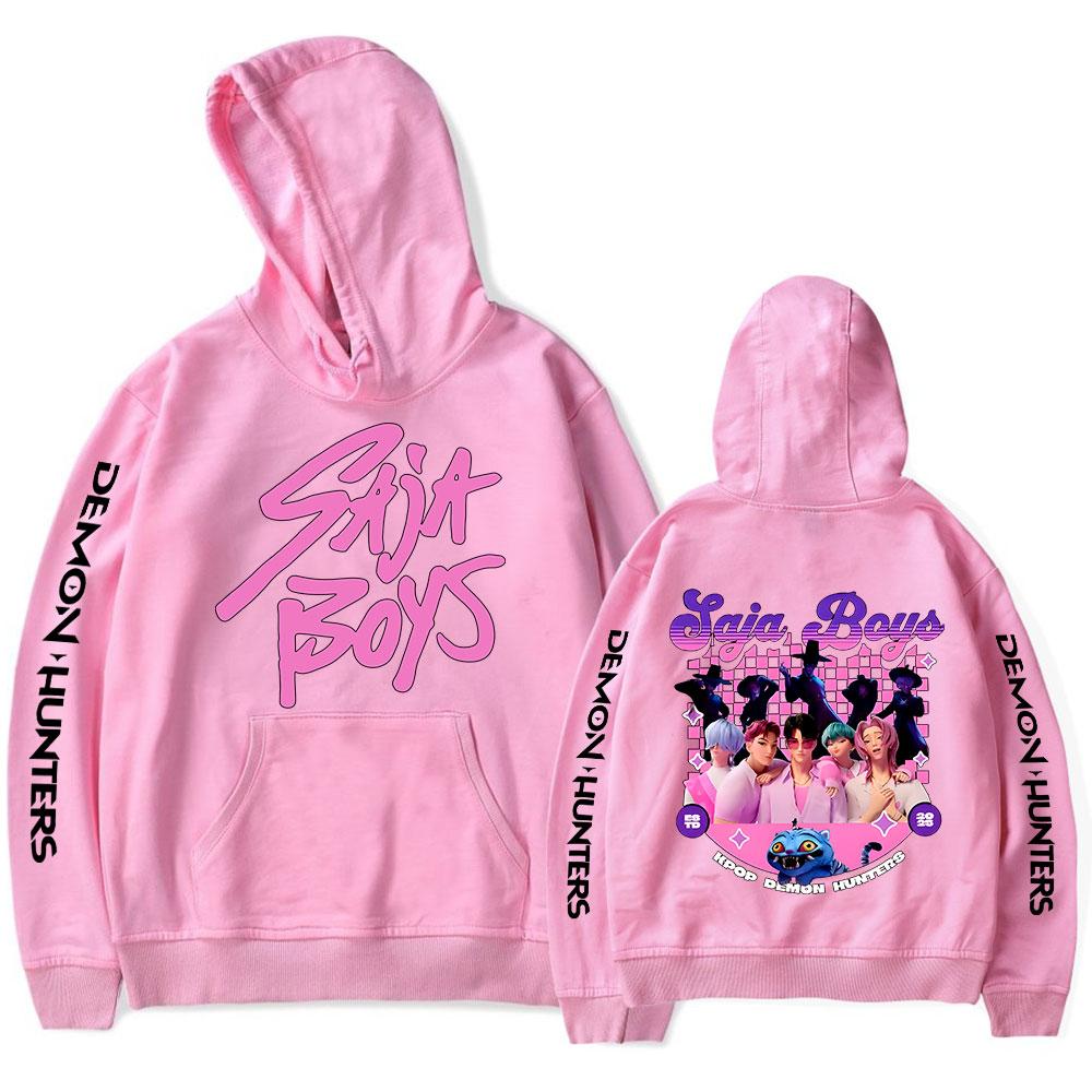 

Худи K-pop Охотники на демонов Харадзюку Пуловер Топы Мужской Женский Свитшот Подарок для фанатов Мода Хип-хоп XXS розовый