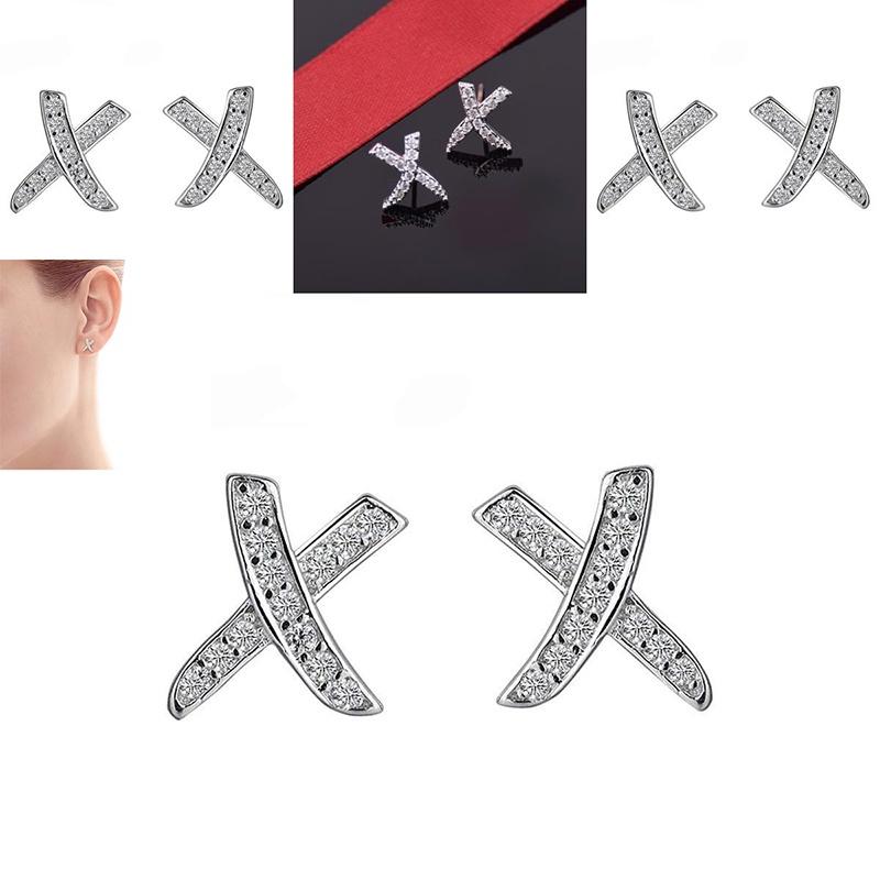 Trendy Geometric Crystal Stud Earrings For Women Wholesale Fashion Jewelry