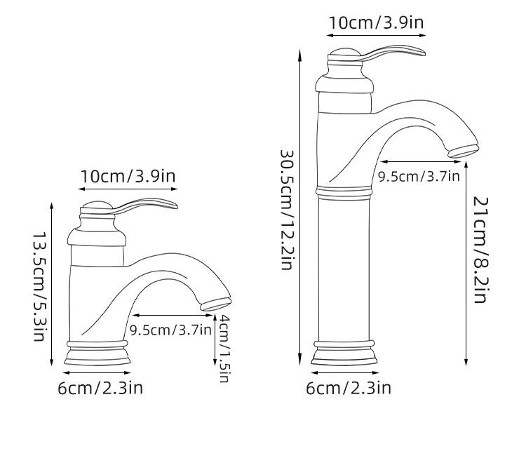 Gold Basin Faucet Hot and Cold Mixers Antique Wash Basin Faucet Taps Teapot Faucets