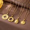 Personalized 18K Gold Coin Portrait Pendant Necklace - Women's European American Fashion, Round Titanium Steel Clavicle Chain