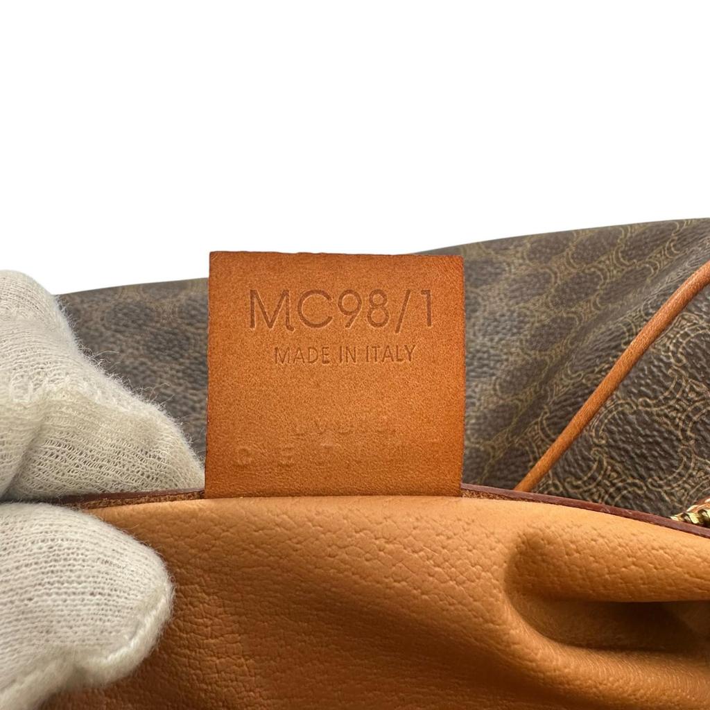 Celine Macadam Handbag Brown Women Mini Boston Used