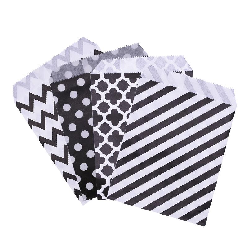 25/50pcs Mixed Style Paper Bags Wedding Party Favor Cookie Candy Gift Bags Food Packaging Birthday Party Decoration Supplies