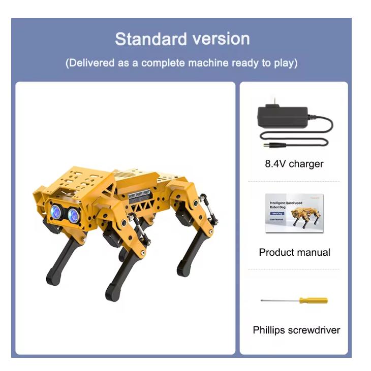 

ESP32 Чотириногий Робот Собака MechDog Інтелектуальний ШІ Візуальний Біонічний Робот Scratch Python Графічне Програмування Arduino Робот DIY Комплект