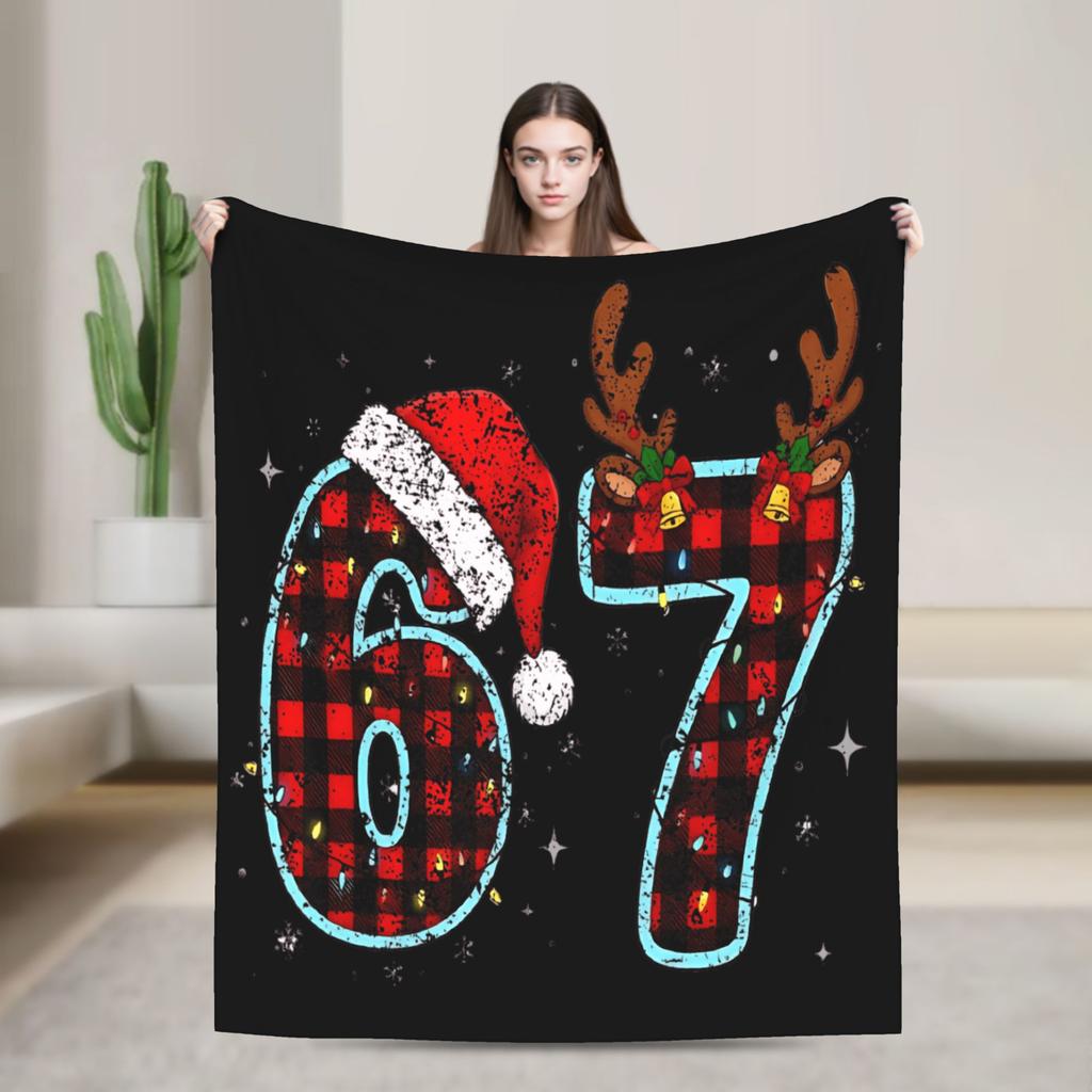 67 Ice Cream Drip Baseball Number 67 Player 67Th Birthday Plush Blankets Child Flannel Bedding Throws For Couch Chair Soft Warm