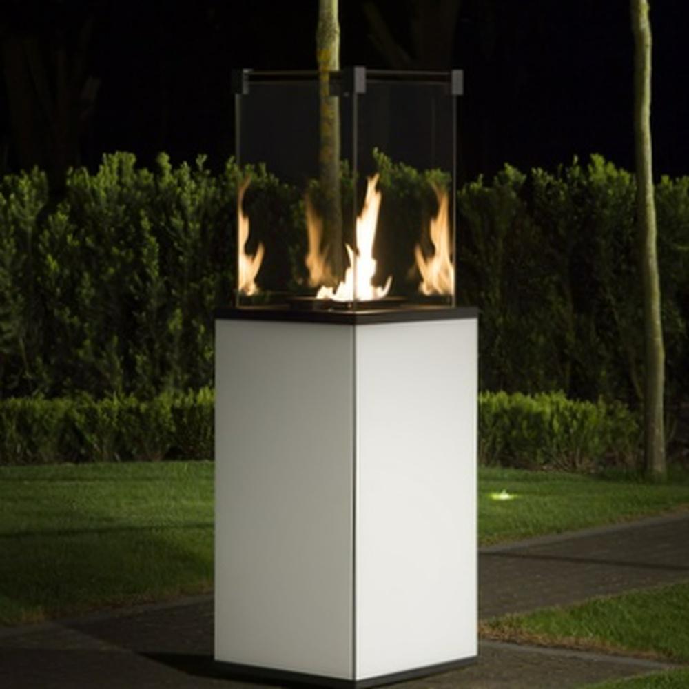 Patio Gas Heater Glass Panel White Automatic 8,2 kW