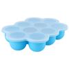 Silicone Food   Tray 10 Holes Reusable Container with Lid for Homemade Baby Food(Blue )
